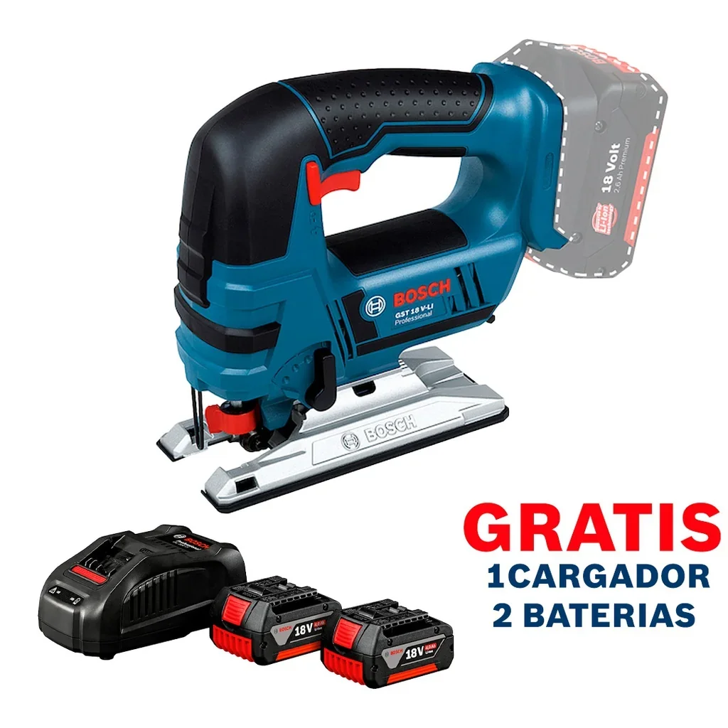Sierra caladora BOSCH 18 V GST 18 V-LI / BARETOOL / GRATIS 2 BATERÍAS + 1 CARGADOR en Guatemala