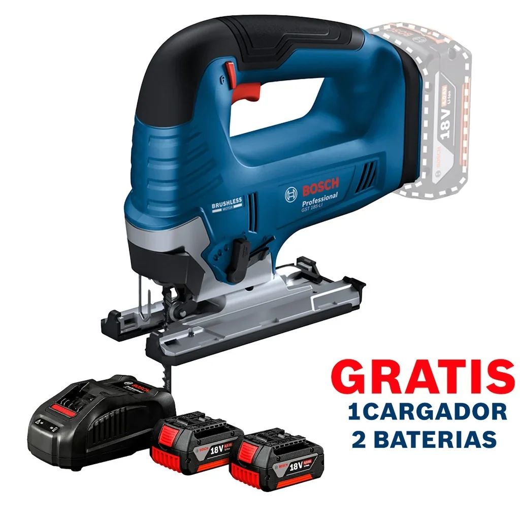 Sierra caladora BOSCH 18 V GST 185-LI / BARETOOL / GRATIS 2 BATERÍAS + 1 CARGADOR en Guatemala