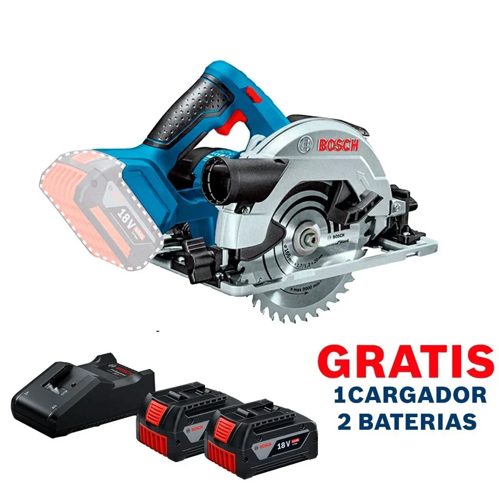 Sierra circular BOSCH 18 V 6 1/2" GKS 18V-57 / BARETOOL / GRATIS 2 BATERÍAS + 1 CARGADOR en Guatemala