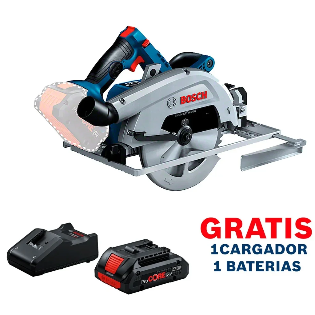 GKS 18V-68 GC BOSCH - Construherramientas Guatemala Sierra circular BOSCH 18 V 7 1/4" GKS 18V-68 GC BITURBO / BARETOOL / GRATIS 1 BATERÍA + 1 CARGADOR en Guatemala