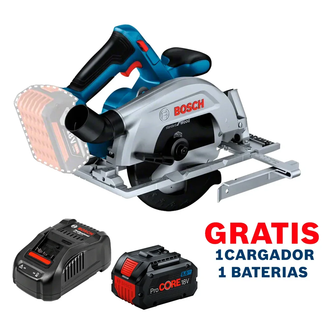 Sierra circular BOSCH 18 V 7 1/4" GKS 18V-68 GC BITURBO / BARETOOL / GRATIS 1 BATERÍA + 1 CARGADOR en Guatemala