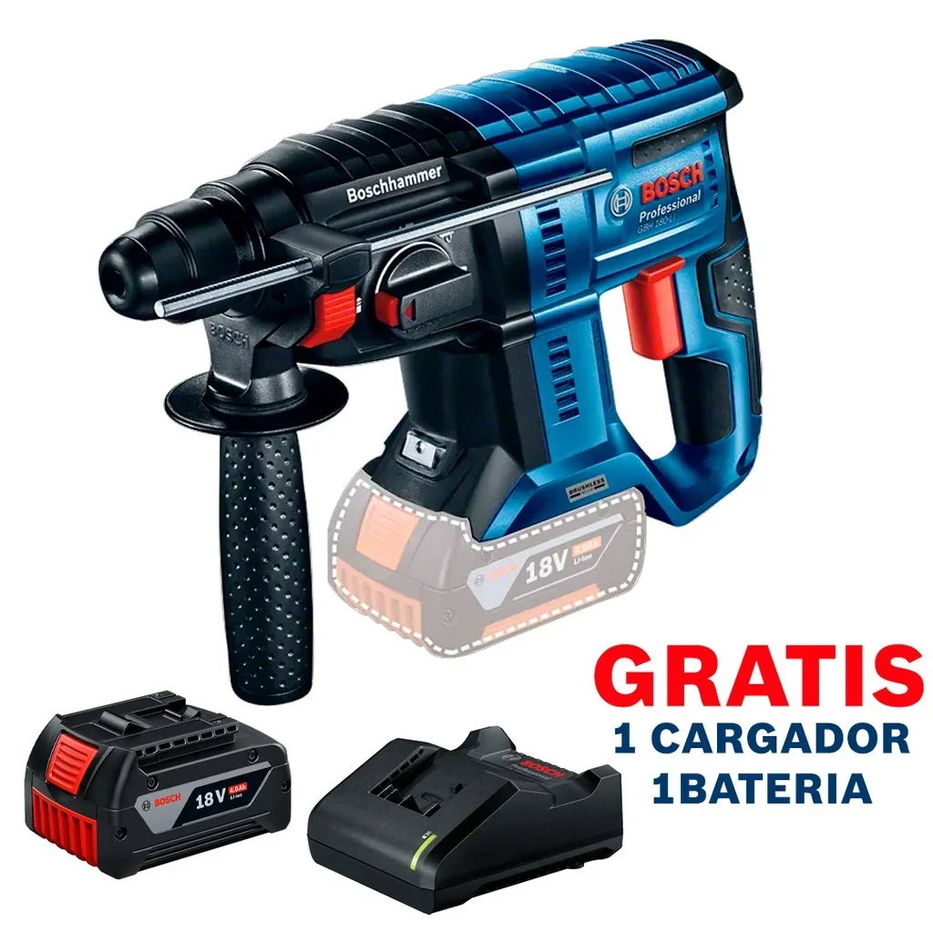 Martillo perforador BOSCH 18 V GBH 180-LI 2 kg / BARETOOL / GRATIS 1 BATERÍA + 1 CARGADOR en Guatemala