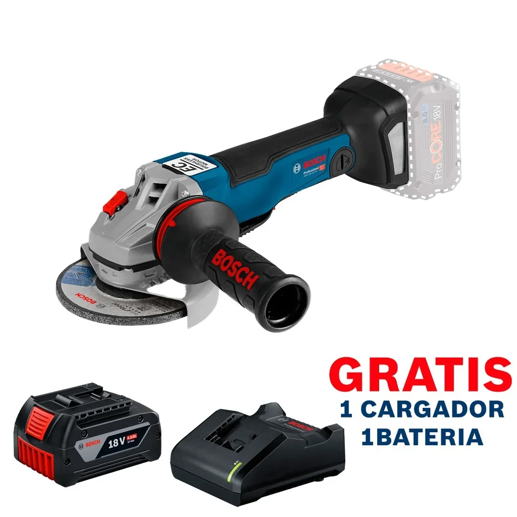 Amoladora BOSCH 18 V 5" GWS 18V-10 PC / BARETOOL / GRATIS 1 BATERÍA + 1 CARGADOR en Guatemala