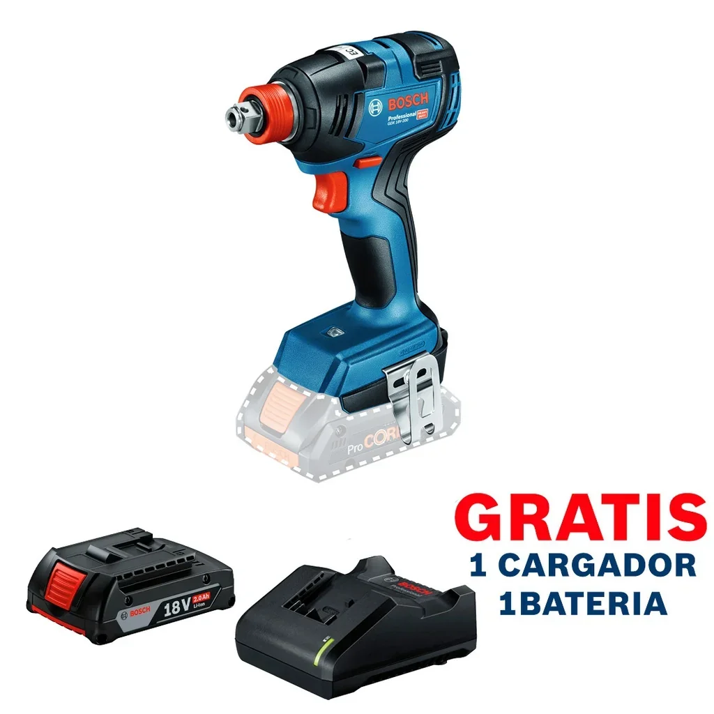Atornillador de impacto BOSCH 18 V GDX 18V-200 / BARETOOL / GRATIS 1 BATERÍA + 1 CARGADOR en Guatemala