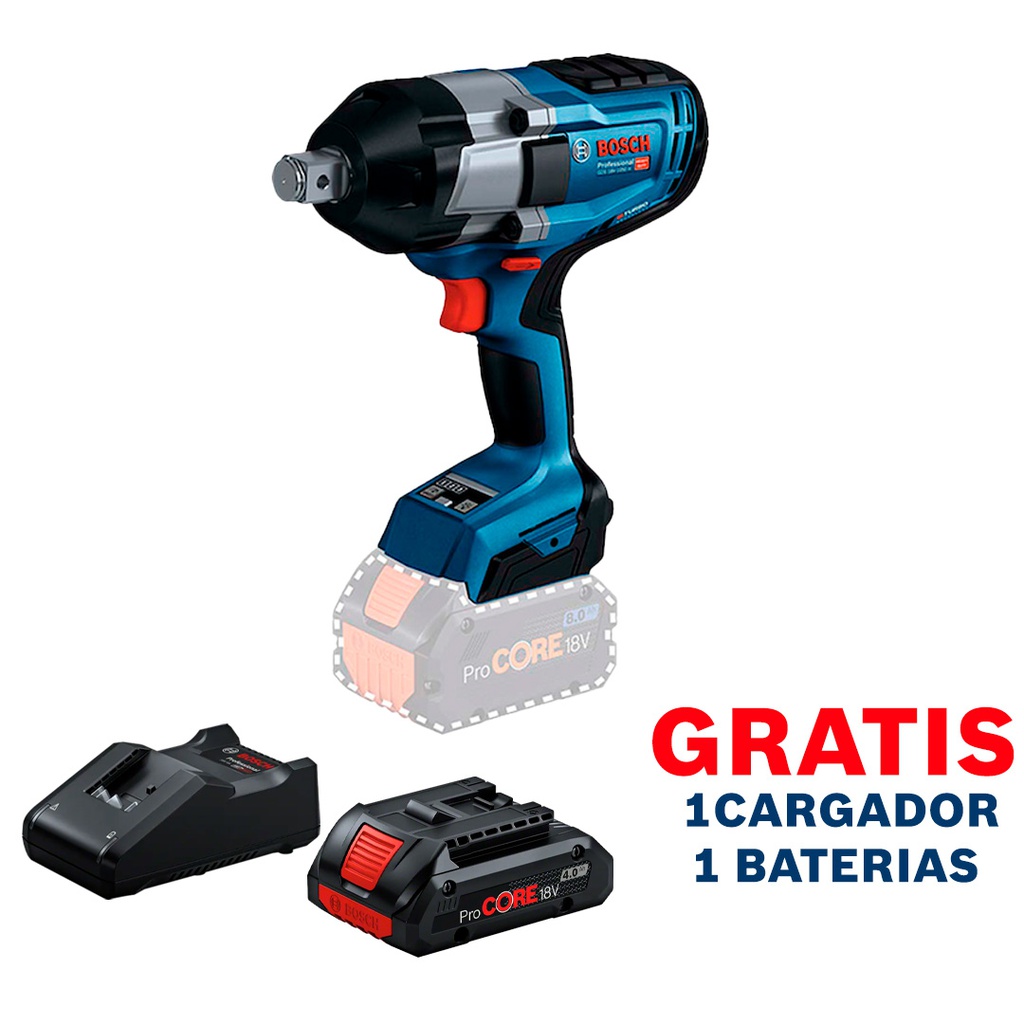 GDS 18V-1050 H BOSCH - Construherramientas Guatemala Llave de impacto BOSCH 18 V 3/4" GDS 18V-1050 H 1,050 Nm BITURBO / BARETOOL / GRATIS 1 BATERÍA + 1 CARGADOR en Guatemala