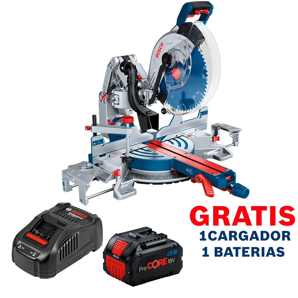 GCM 18V-305 GDC BOSCH - Construherramientas Guatemala Sierra ingletadora BOSCH 18 V 12" GCM 18V-305 GDC BITURBO / BARETOOL / GRATIS 1 BATERÍA + 1 CARGADOR en Guatemala