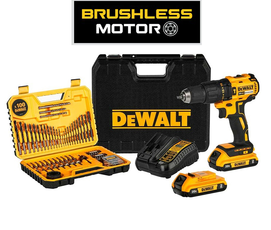 DEWALT Taladro de martillo y destornillador de impacto de 20 V, kit  combinado de herramientas eléctricas inalámbricas con 2 baterías y cargador