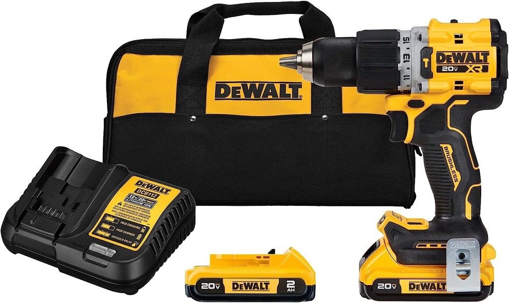 DEWALT Taladro de martillo y destornillador de impacto de 20 V, kit  combinado de herramientas eléctricas inalámbricas con 2 baterías y cargador