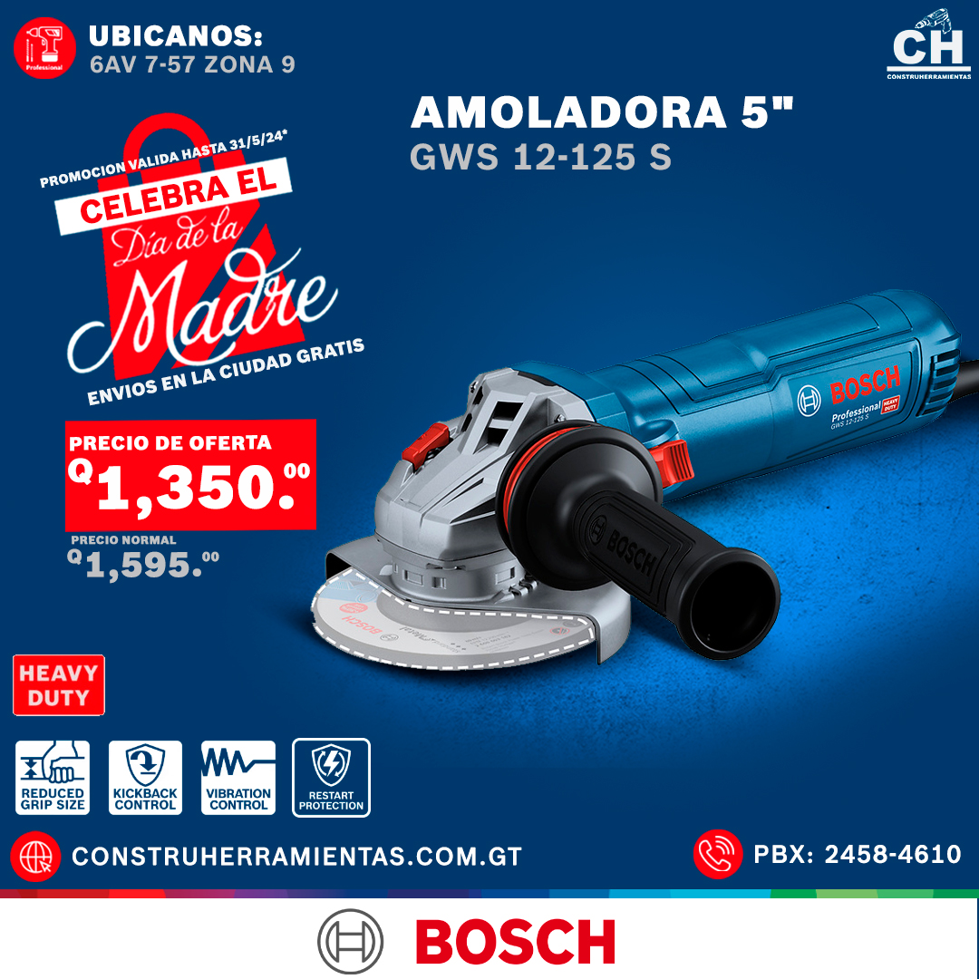 Amoladora GWS 12-125 S BOSCH GUATEMALA