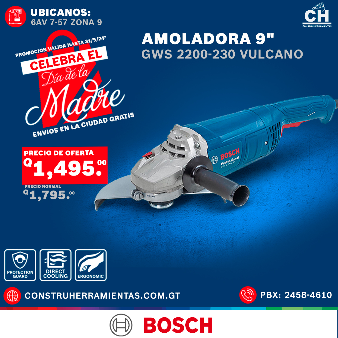 Amoladora GWS 2200-230 BOSCH GUATEMALA