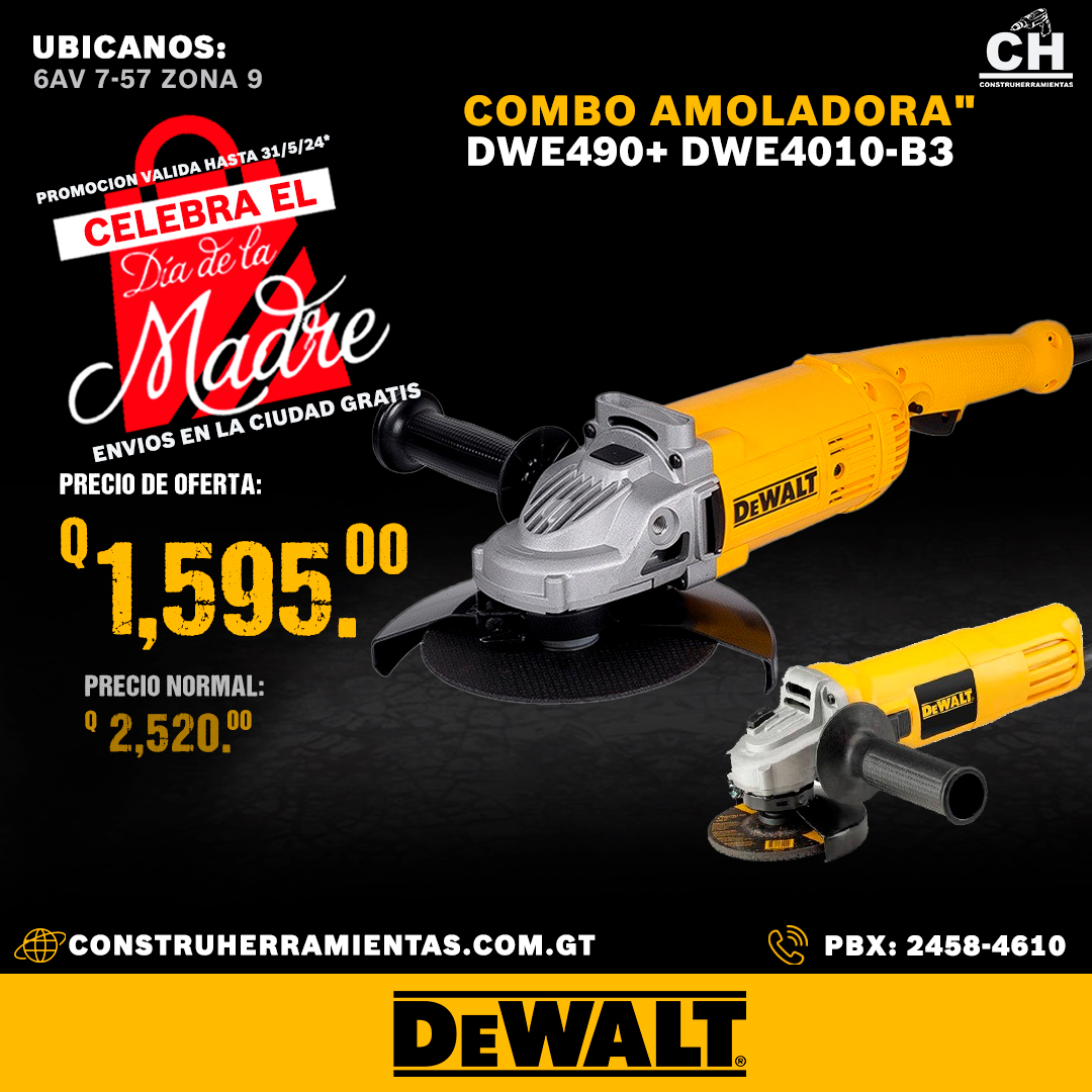 COMBO DWE490-B3+DWE4010-B3 DEWALT GUATEMALA